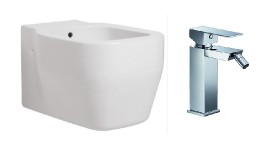 Závěsný bidet Glaze + bidetová baterie Thames 75   KEAZGLBI